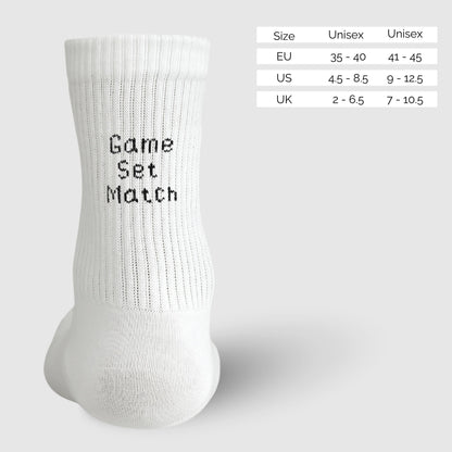 2 Paar Weiße Tennissocken mit Motiv