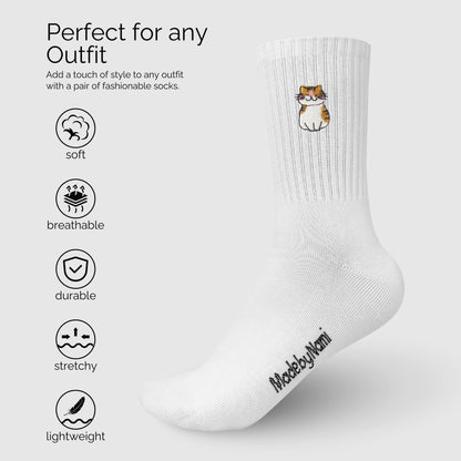 Lustige Tennissocken 3er Set mit Katzenmotiv – Unisex