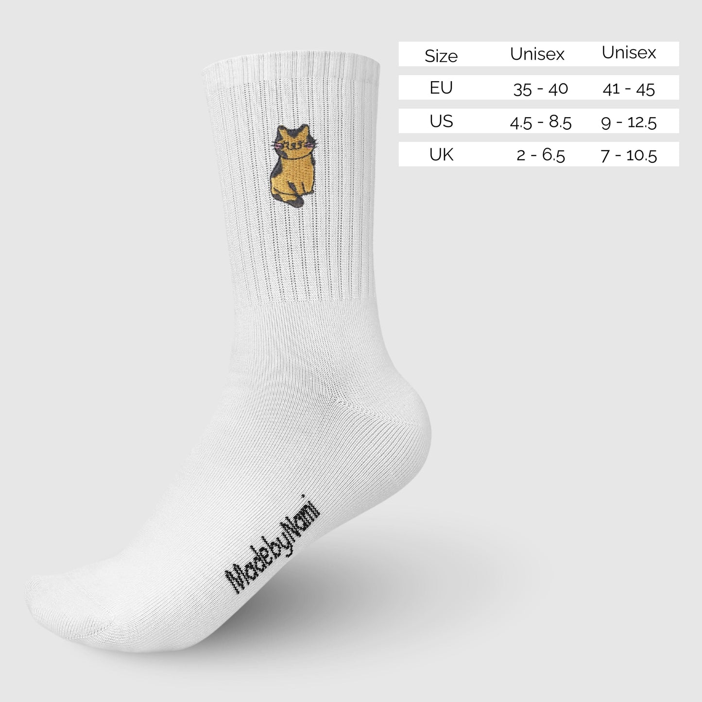 Lustige Tennissocken 3er Set mit Katzenmotiv – Unisex