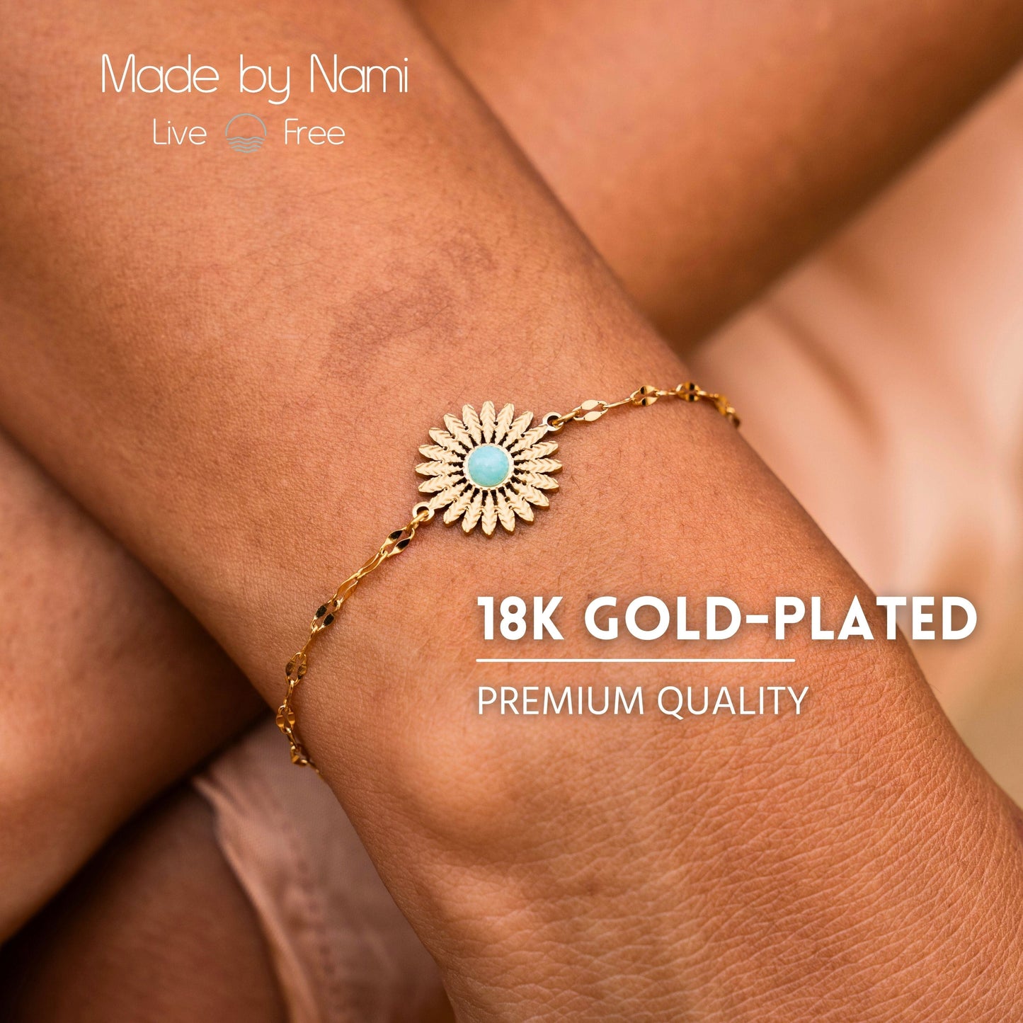 Goldenes Sonnenblumen Armband