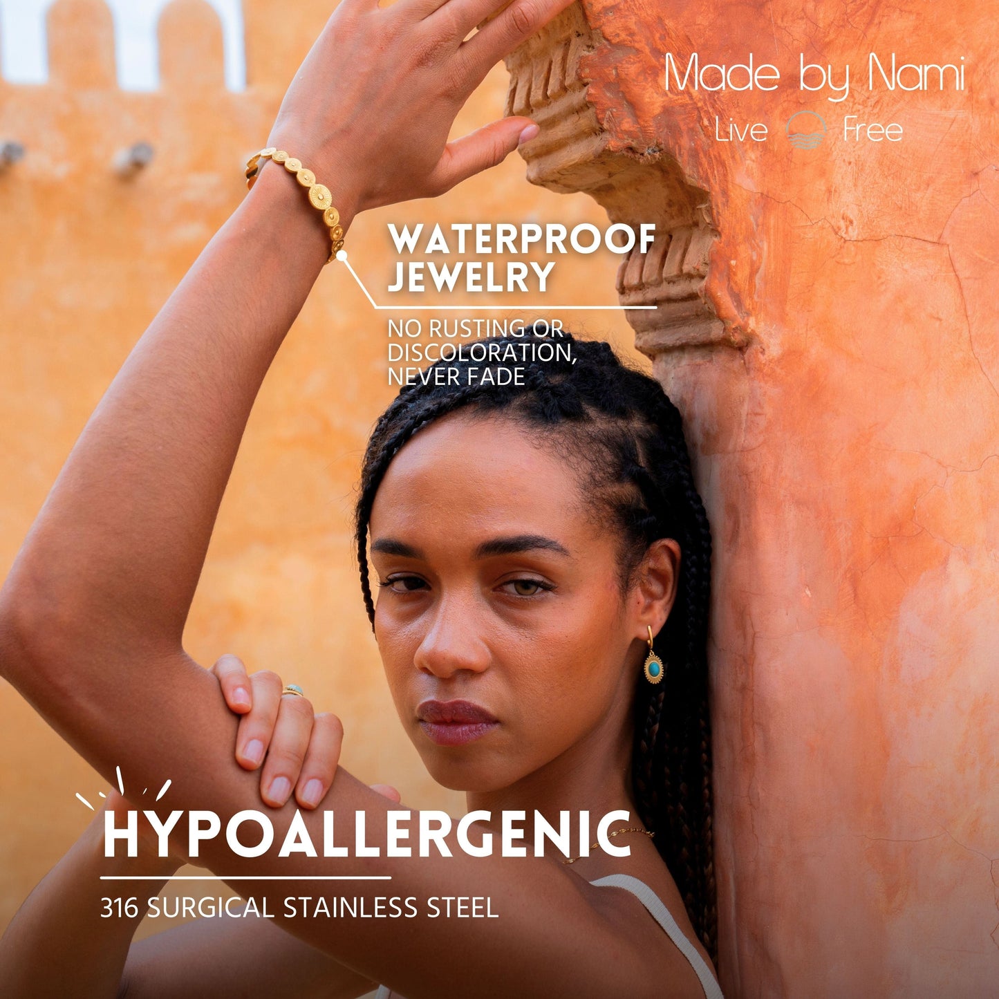 Goldener Boho Armreif – 18K vergoldet & verstellbar