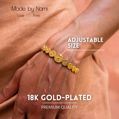 Goldener Boho Armreif – 18K vergoldet & verstellbar