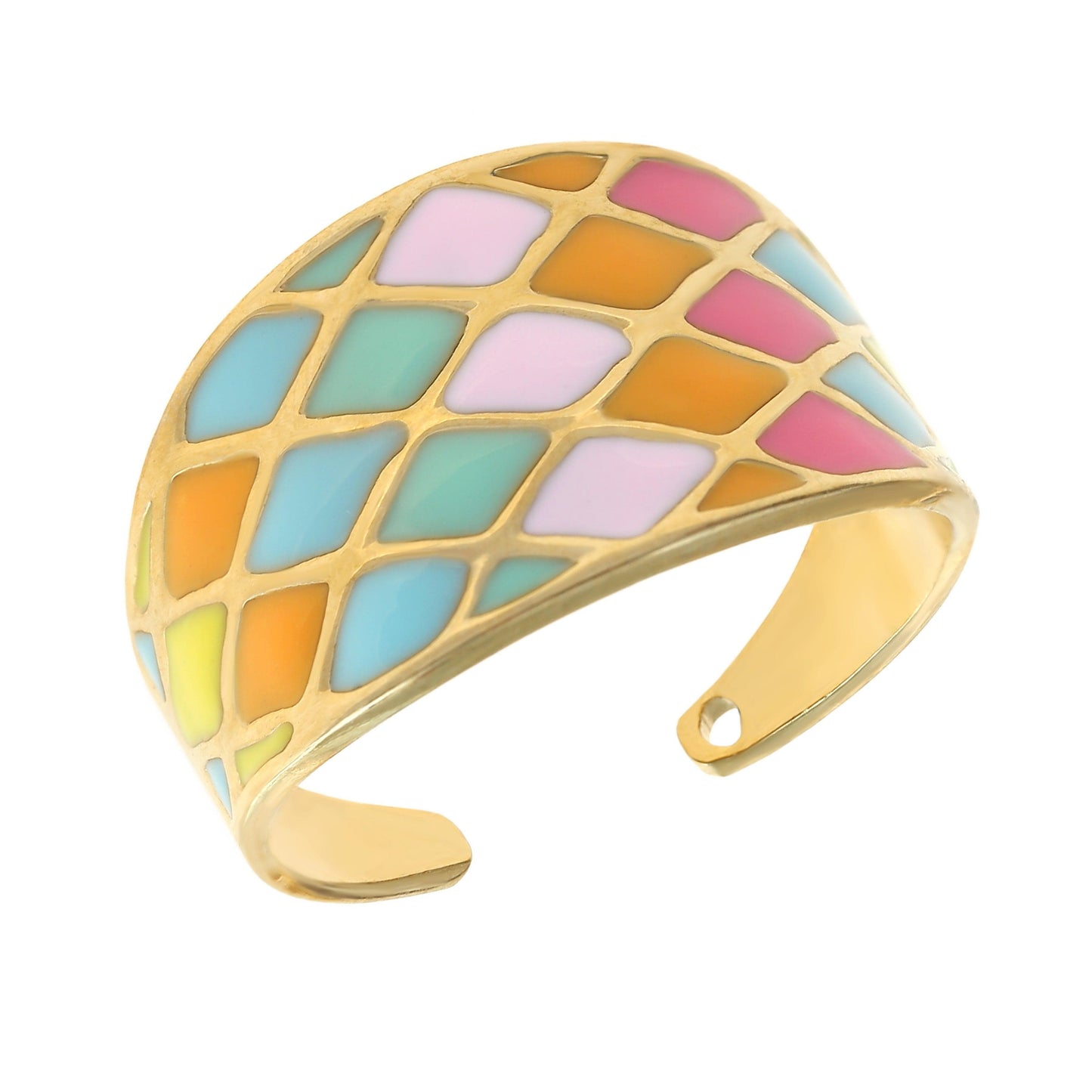 Boho Ring Gold Bunt 18K Vergoldet Verstellbar