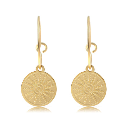 Goldene Sonnen Ohrringe – Edelstahl, 18K Vergoldet, Boho