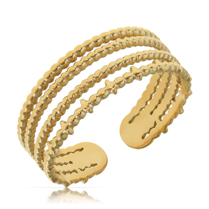 Goldener Boho Ring 18K vergoldet – Verstellbar & Wasserdicht