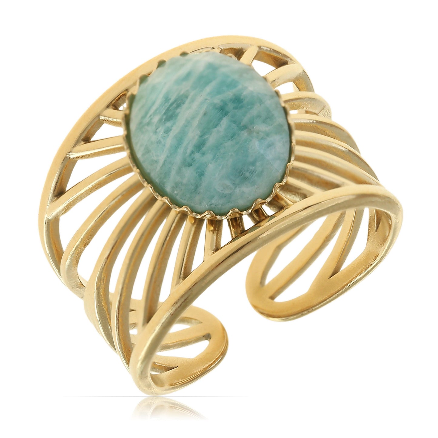 Boho Ring mit Edelstein Türkis