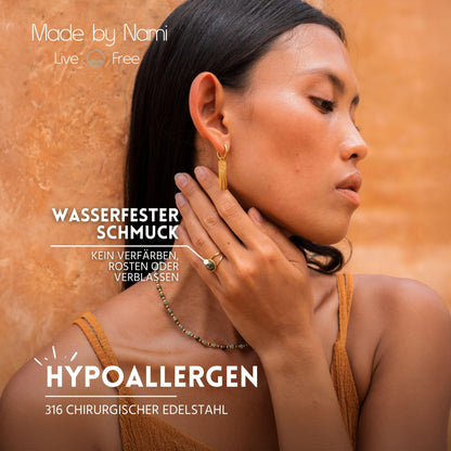Boho Ring mit Edelstein Grün