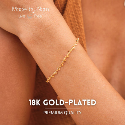 Feines Goldarmband 18K vergoldet – Verstellbar & Wasserdicht