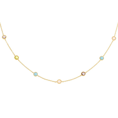 Goldkette mit bunten Edelsteinen – 925 Silber