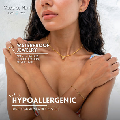 Goldring mit Türkisstein – Verstellbar & Wasserfest