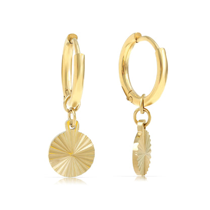 Goldene Mandala Creolen – Edelstahl, Wasserfest