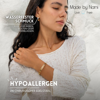 Goldene Mandala Creolen – Edelstahl, Wasserfest