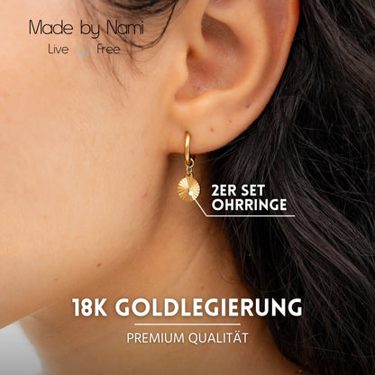 Goldene Mandala Creolen – Edelstahl, Wasserfest