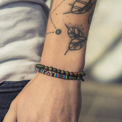 Boho Surfer Armband Set 2er – Perlenarmband & Ethno Band