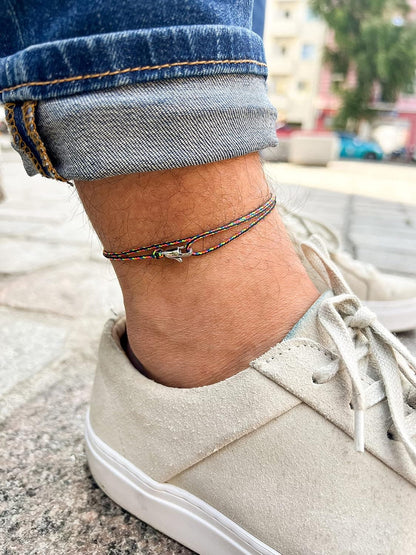 Dünnes Wickel Fußband Unisex – Handgemachtes Surfer Fußkettchen