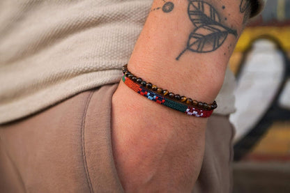 Boho Surfer Armband Set 2er – Perlenarmband & Ethno Band