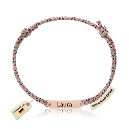 Armband mit Plättchen und Kordeband