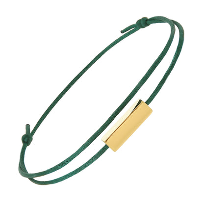 Personalisierbares Doppel-Kordelarmband mit Stabanhänger – Grün
