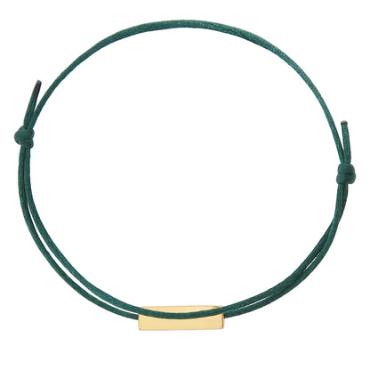 Personalisierbares Doppel-Kordelarmband mit Stabanhänger – Grün