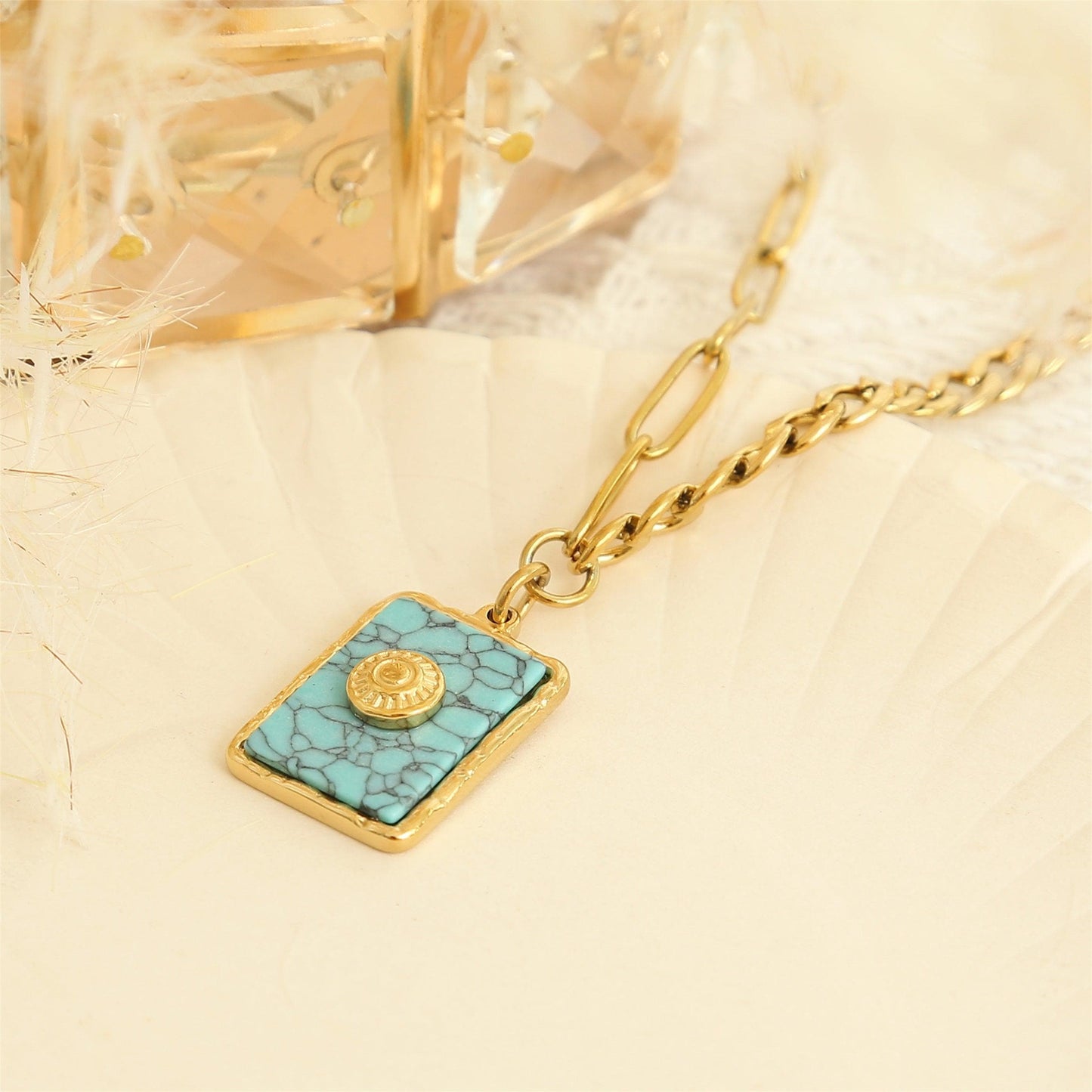 Goldene Boho Halskette Anhänger