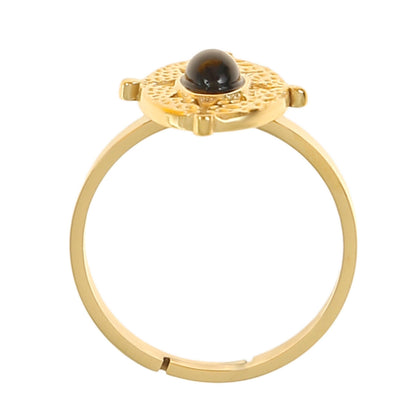 Goldener Boho Ring mit schwarzem Edelstein