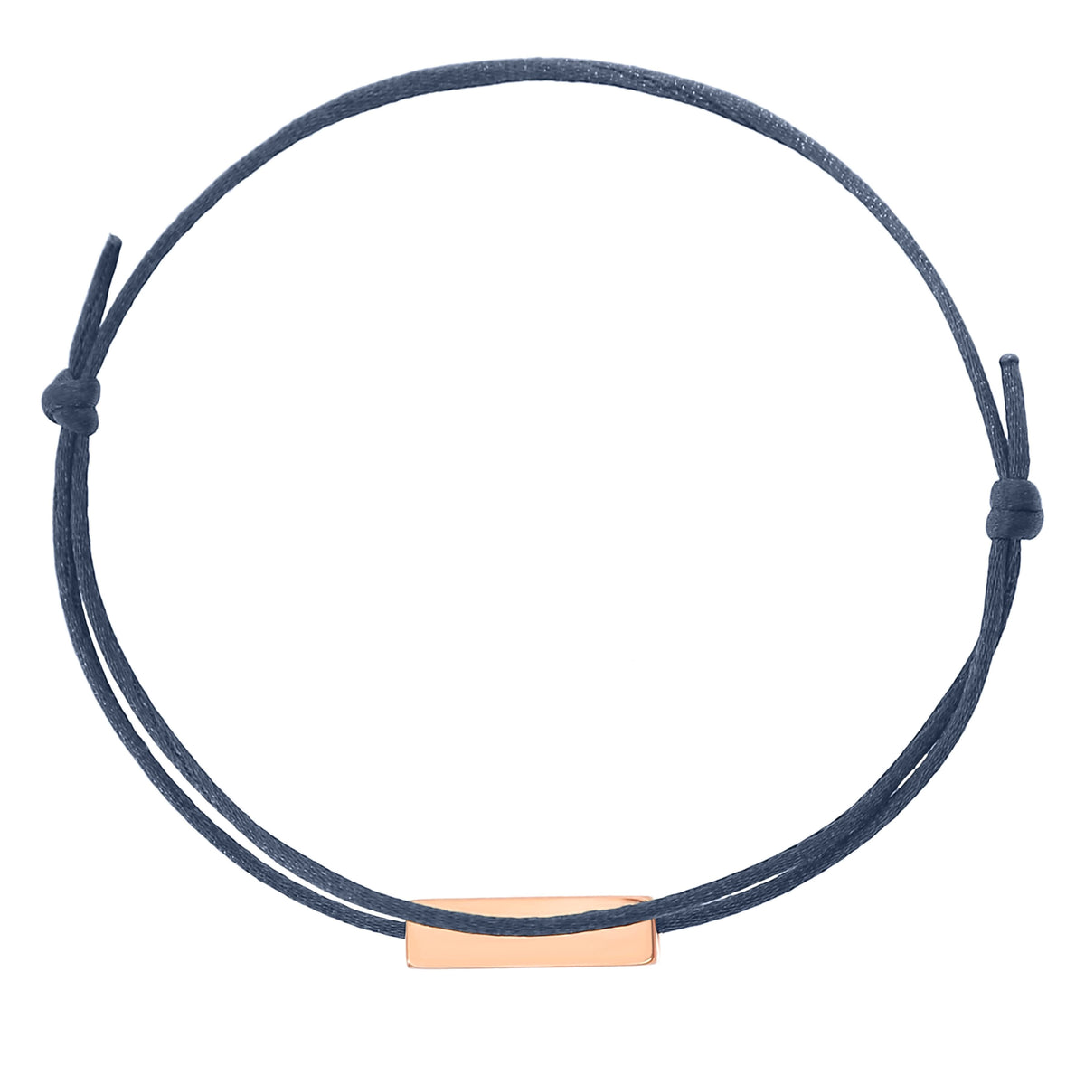 Personalizable double cord bracelet with bar pendant – Blue