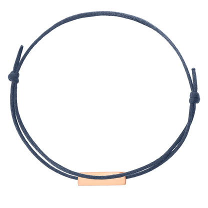 Personalizable double cord bracelet with bar pendant – Blue
