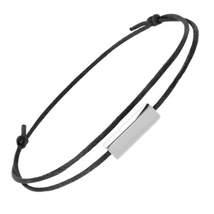 Personalisierbares Doppelband-Armband mit Stabanhänger – Schwarz