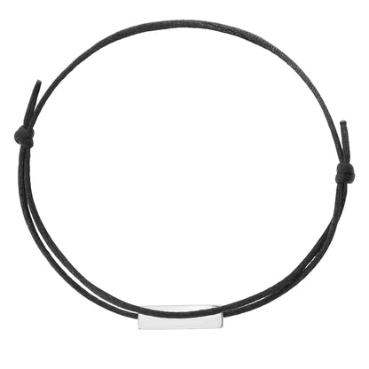 Personalisierbares Doppelband-Armband mit Stabanhänger – Schwarz