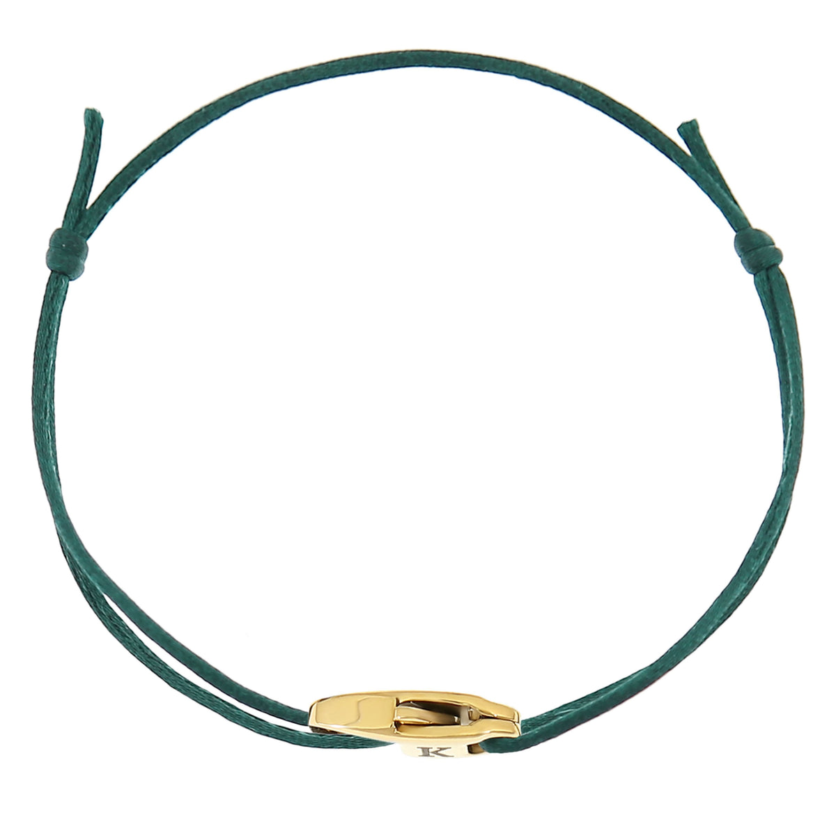 Personalisierbares verstellbares Kordelarmband mit Gravur-Karabiner – Grün