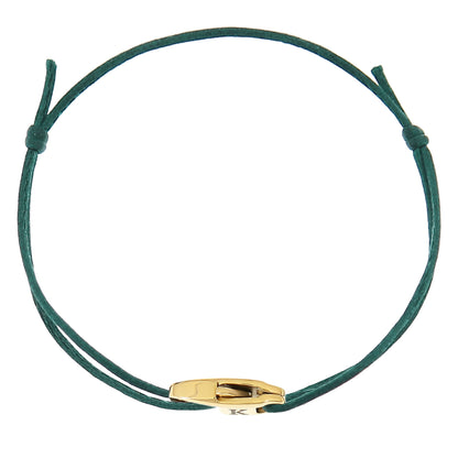 Personalisierbares verstellbares Kordelarmband mit Gravur-Karabiner – Grün