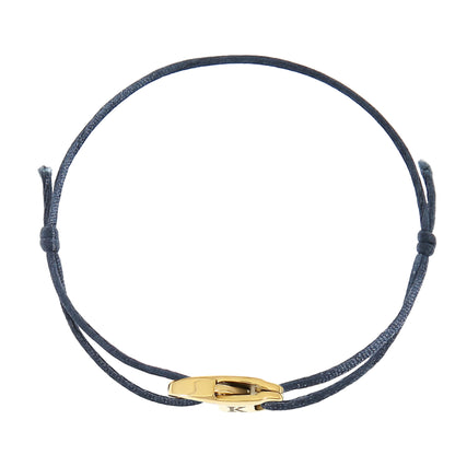 Personalisierbares verstellbares Kordelarmband mit Gravur-Karabiner – Blau