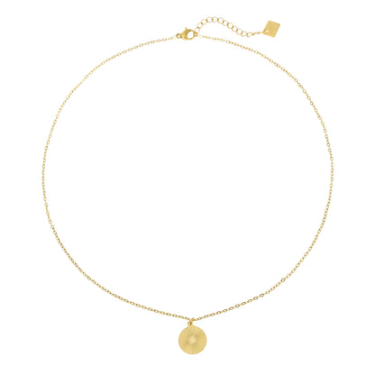 Goldene Sonnenanhänger Halskette Damen – 18K Edelstahl