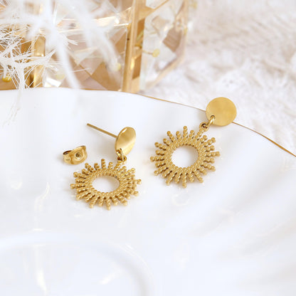 Set Goldene Sonnen Ohrringe – Boho Schmuck