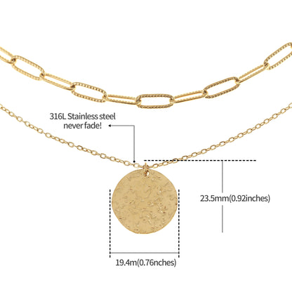 Goldene Layer Halskette mit rundem Anhänger