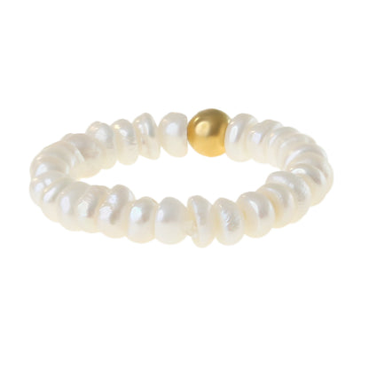 Elastischer Perlenring aus echten Süßwasserperlen
