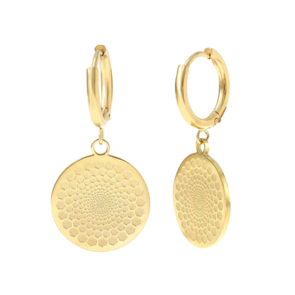 Set Mandala Ohrringe Gold Hängend
