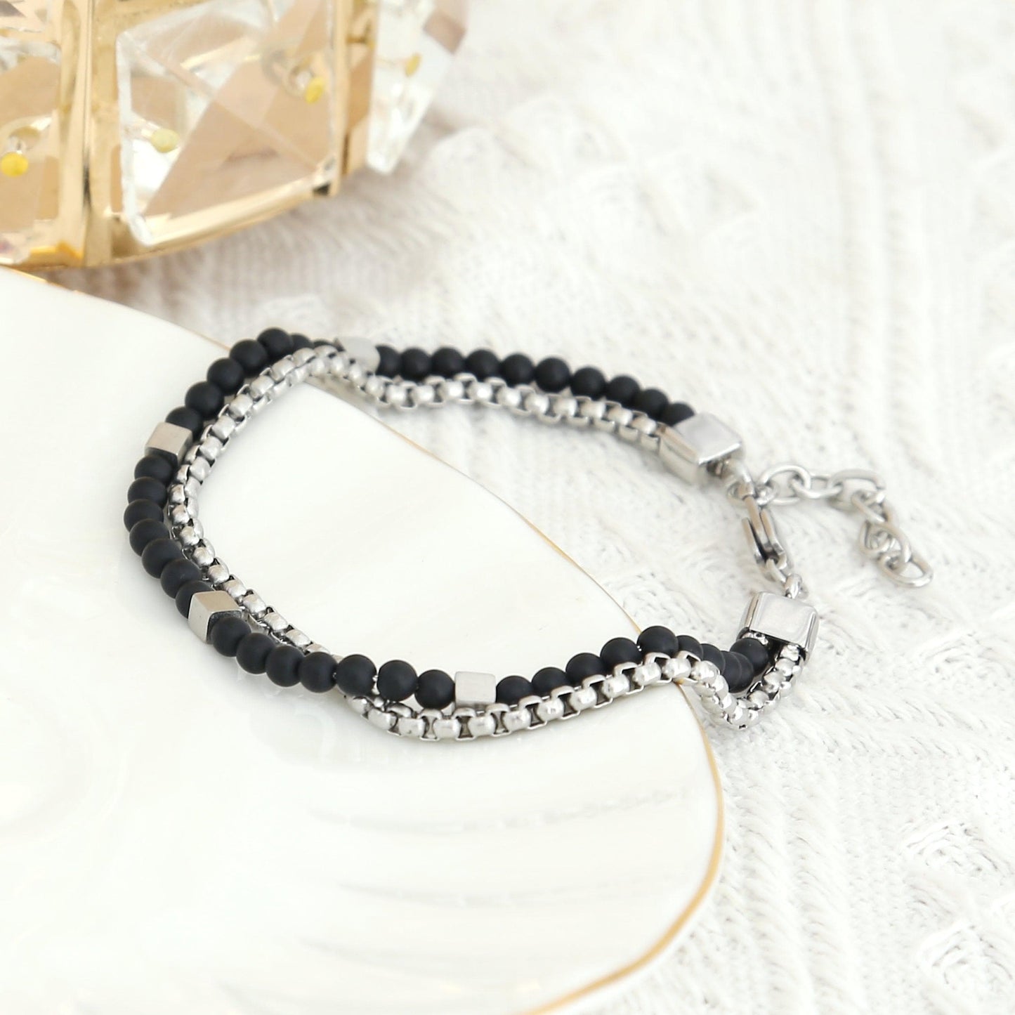 Herren Armband Edelstahl – Doppelt & Wasserfest