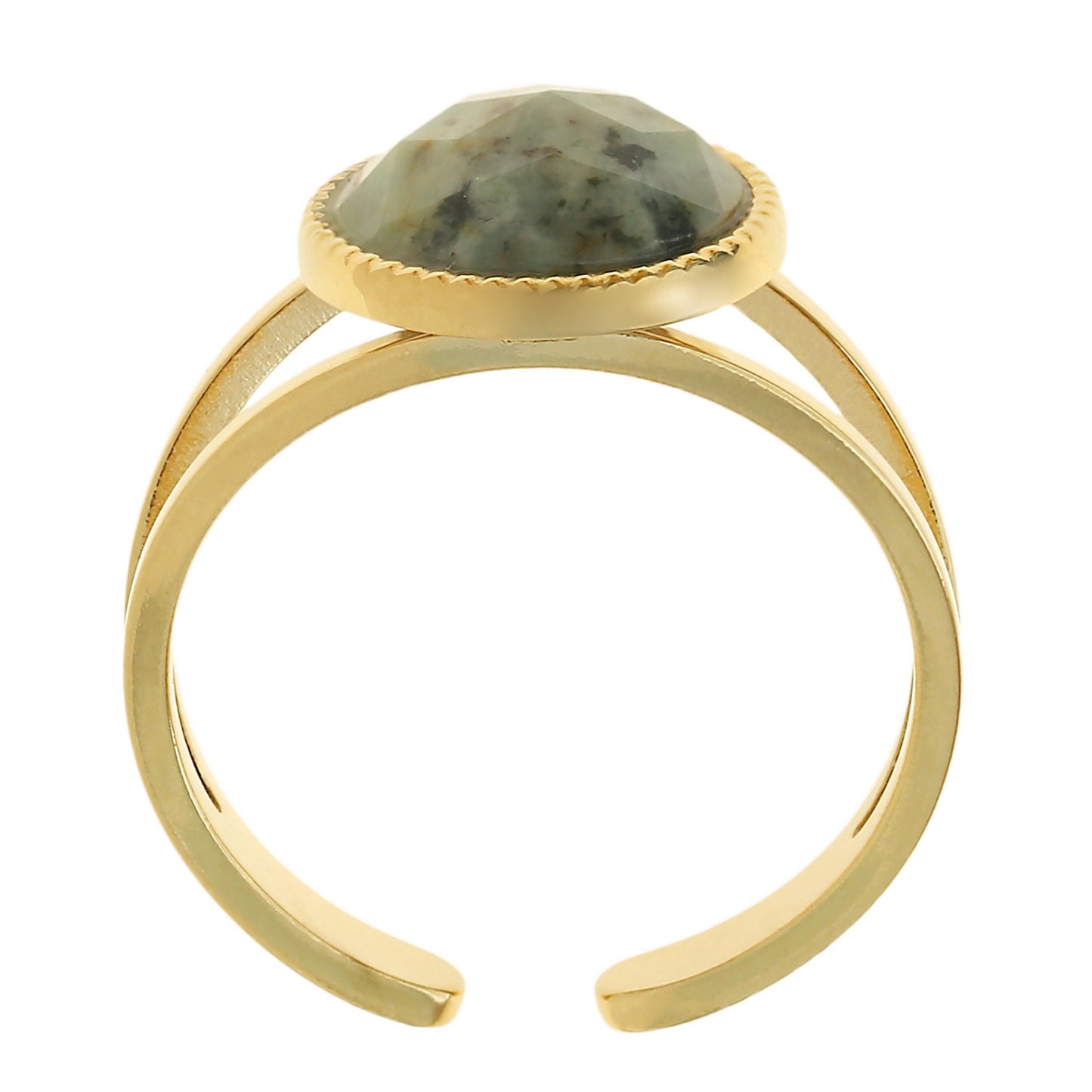 Boho Ring mit Edelstein Grün