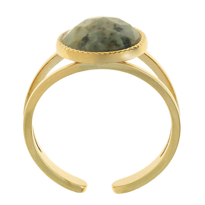 Boho Ring mit Edelstein Grün