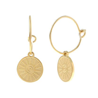 Goldene Sonnen Ohrringe – Edelstahl, 18K Vergoldet, Boho