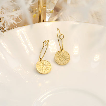 Goldene Sonnen Ohrringe – Edelstahl, 18K Vergoldet, Boho