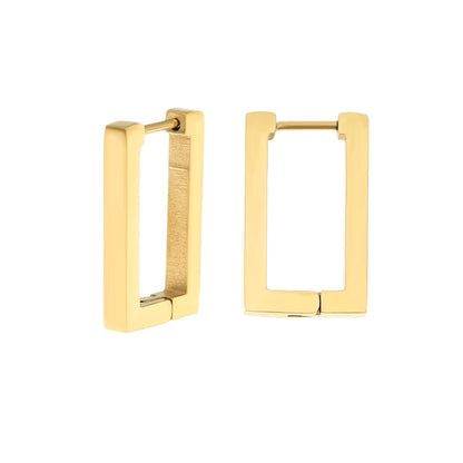 Rechteckige Creolen Gold Edelstahl