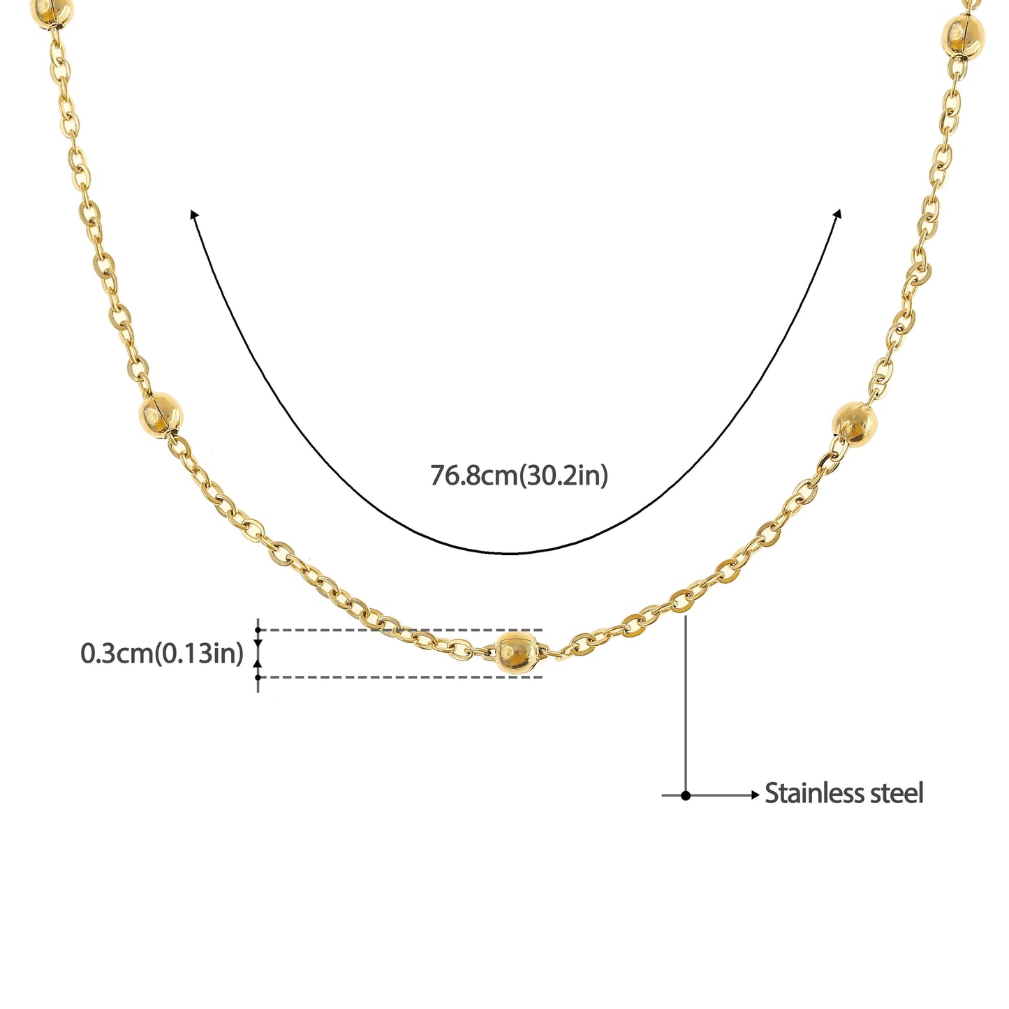 Goldene Brillenkette 18K Vergoldet