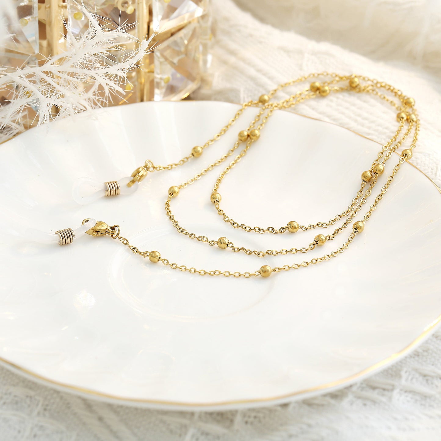 Goldene Brillenkette 18K Vergoldet