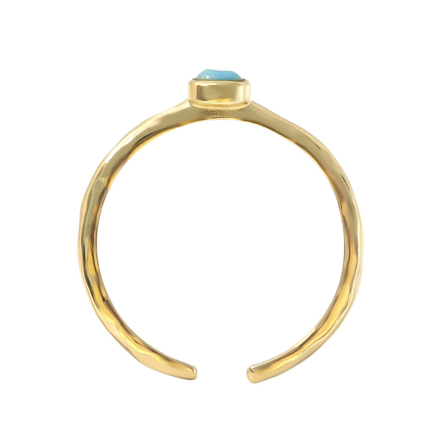 Goldring mit Türkisstein – Verstellbar & Wasserfest