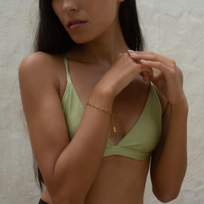 Goldenes Paperclip Armband