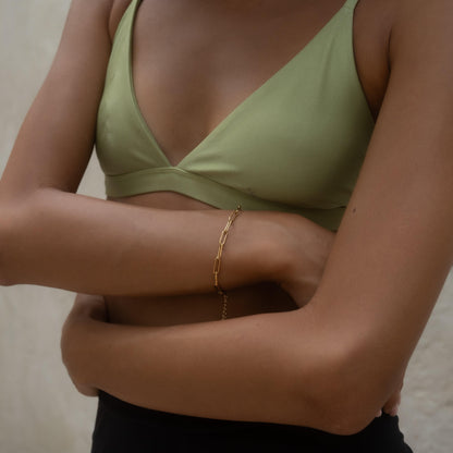 Goldenes Paperclip Armband