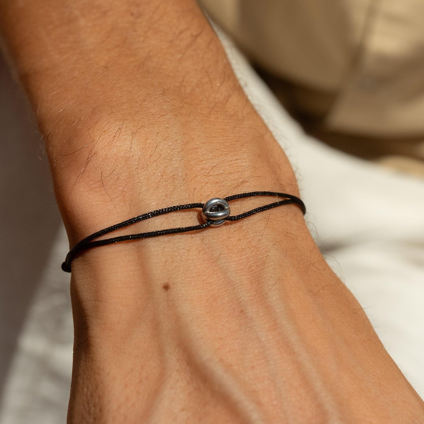 Silver Bead Armband - Schwarz