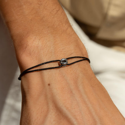 Silver Bead Armband - Schwarz